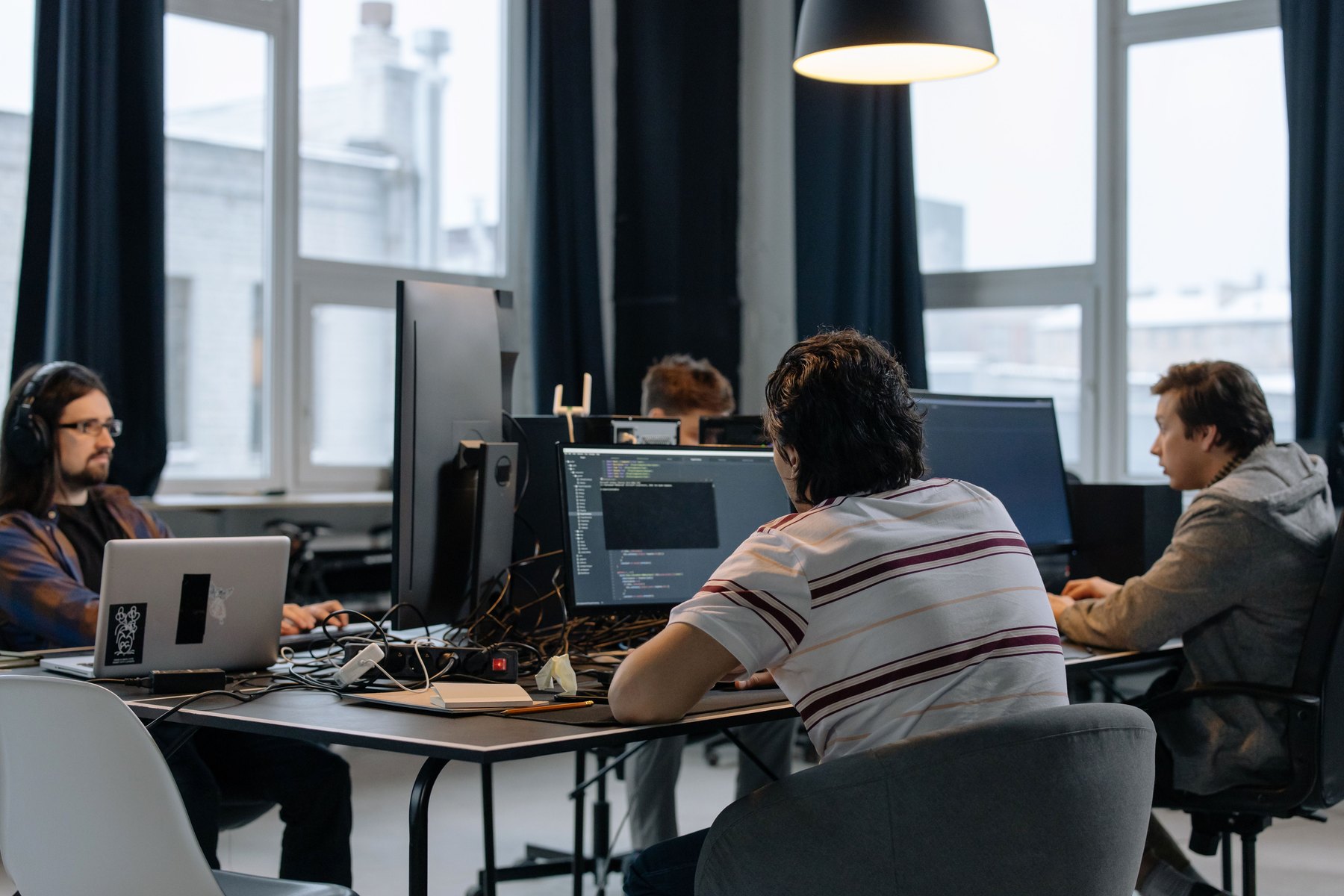 Software team collaborating
